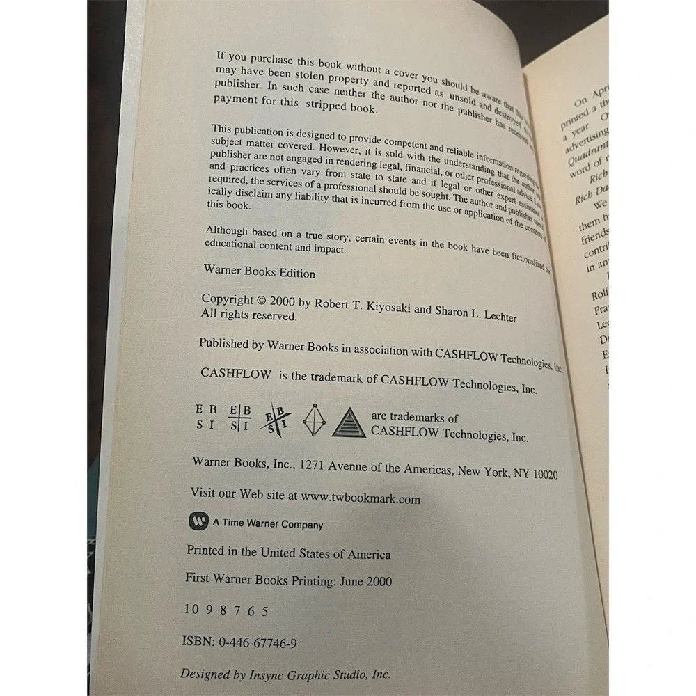 Rich Dad's‎ Guide to Investing Paperback 2000 First Printing Kiyosaki
